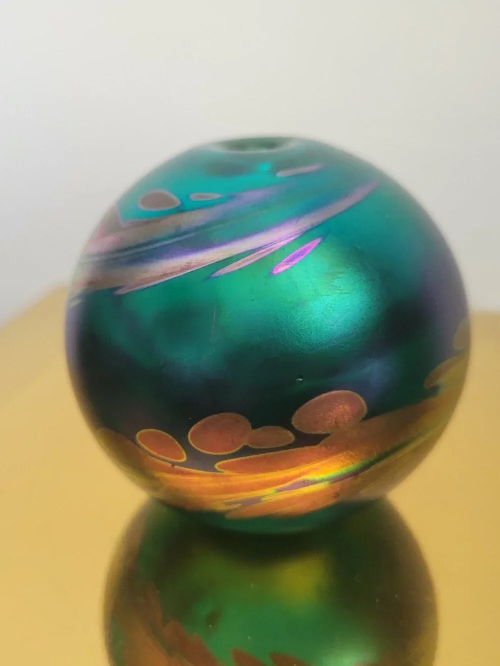 Maytum Studio Art Studio Iridescent Swirl Glass Paperweight/vase - SIGNED